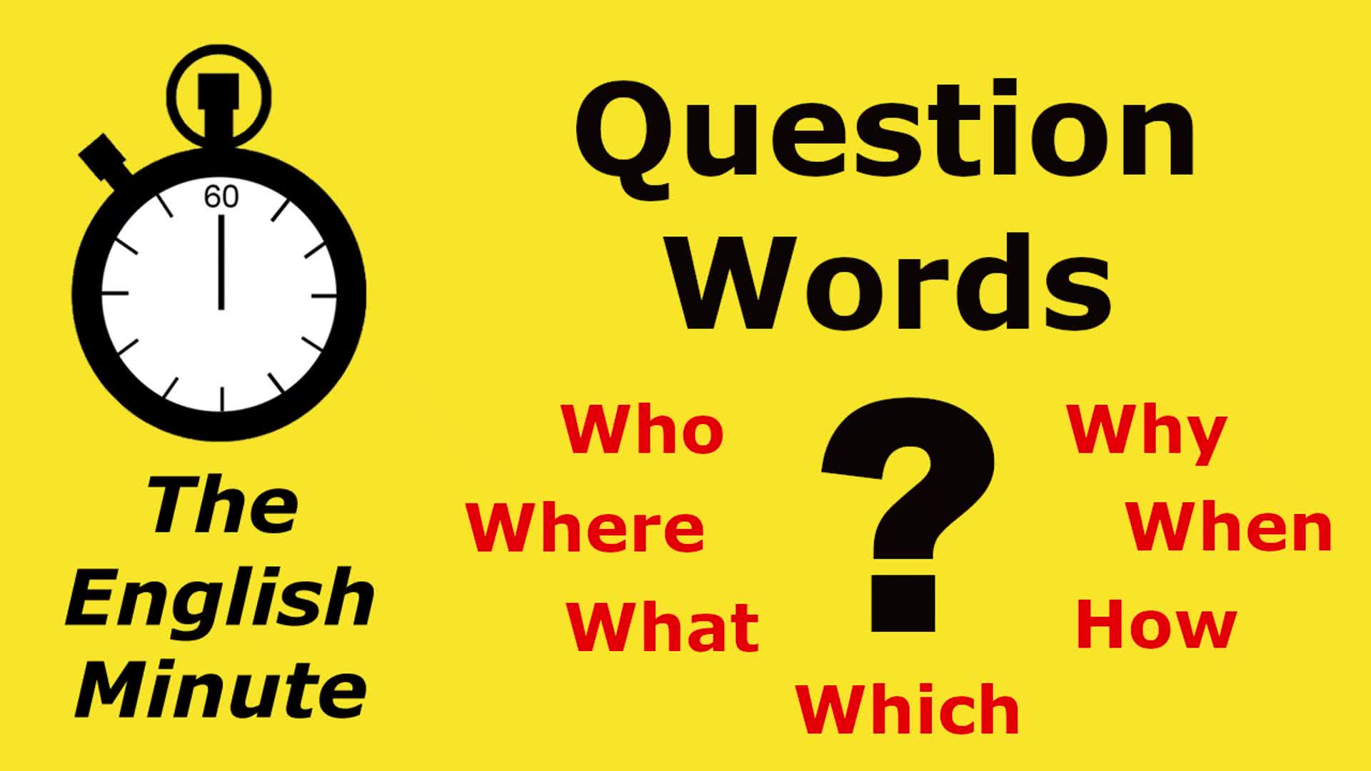 Video thumbnail for Question Words in English