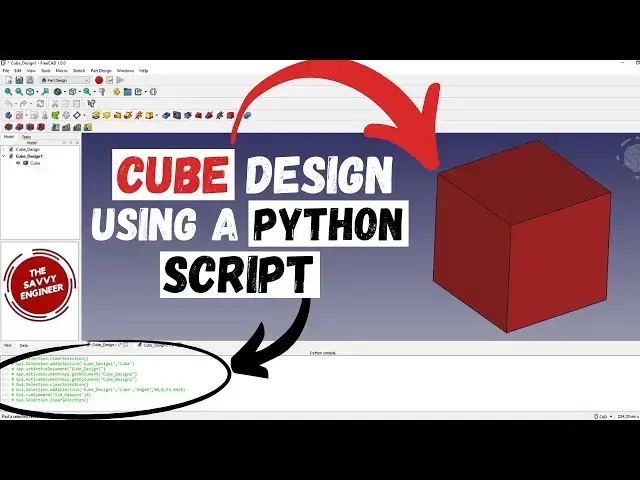 'Video thumbnail for How to Design a Cube in FreeCAD using Python Script'