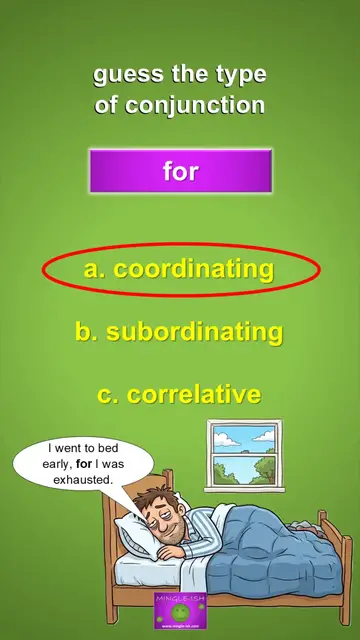 Video thumbnail for Conjunctions Quiz: Coordinating, Subordinating or Correlative? #2