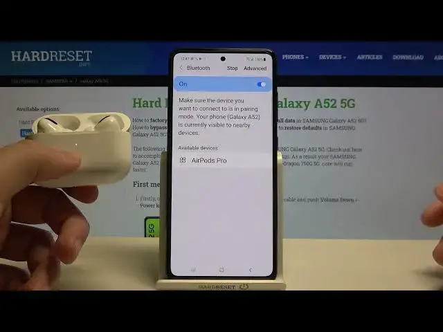 'Video thumbnail for How to Connect AirPods to SAMSUNG Galaxy A52 - Bluetooth Connection'