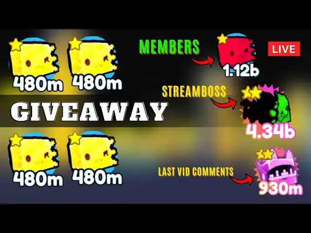 'Video thumbnail for 🔴LIVE - PET Simulator X Chemical Egg GOLDEN Pets Giveaway |  ROBLOX Owlzo'