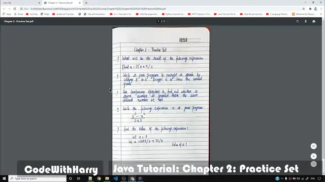 Video thumbnail for Java Tutorial_ Chapter 2 - Practice Set (Java Practice Questions)