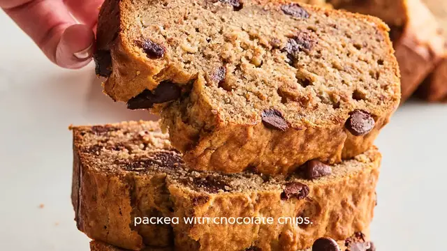 Video thumbnail for Chocolate chip banana bread recipe