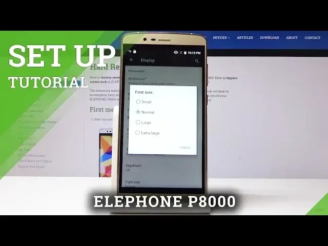 'Video thumbnail for How to Set Up Font Style in Elephone P8000 - Change Font Size'