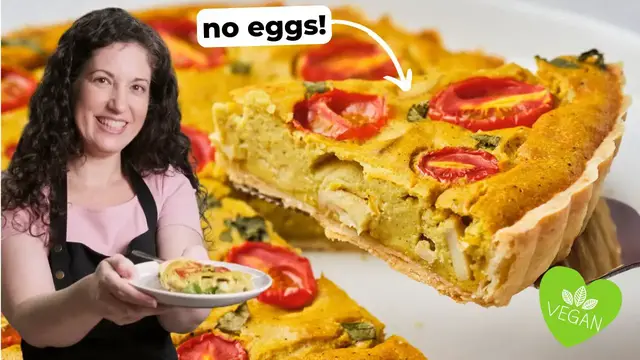 Video thumbnail for Vegan Tomato & Basil Quiche