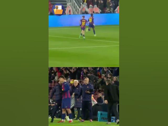 Video thumbnail for La reacción de Flick y Bernal al golazo de Lamine