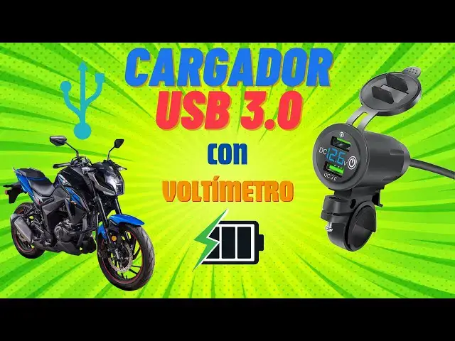 Video thumbnail for Cargador usb para moto carga rápida 3.0