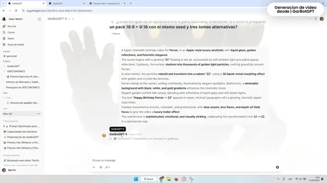 Video thumbnail for Generacion de Video con GarBotGPT