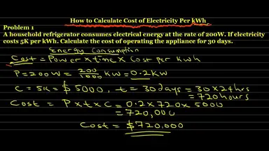 'Video thumbnail for How to Calculate Cost of Electricity Per kWh in Dollars'