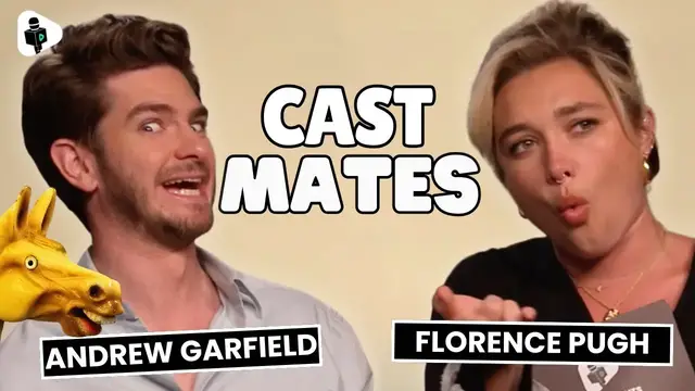 'Video thumbnail for Andrew Garfield & Florence Pugh CHAOTIC Friendship Test 🤣 We Live In Time Interview!'