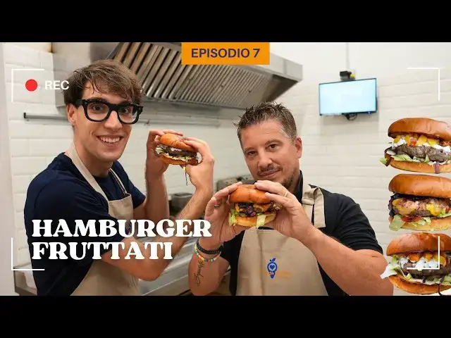 'Video thumbnail for 🍔Hamburger gourmet con frutta fresca 🥭 Li assaggeresti?'