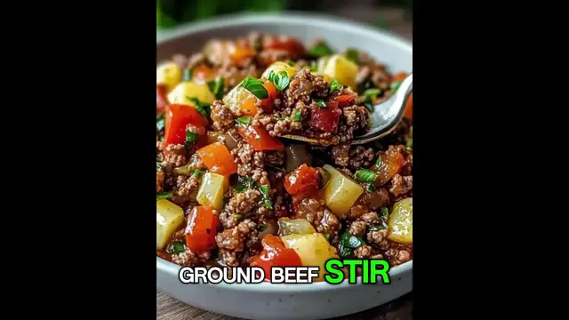 'Video thumbnail for Mediterranean Ground Beef Stir Fry'