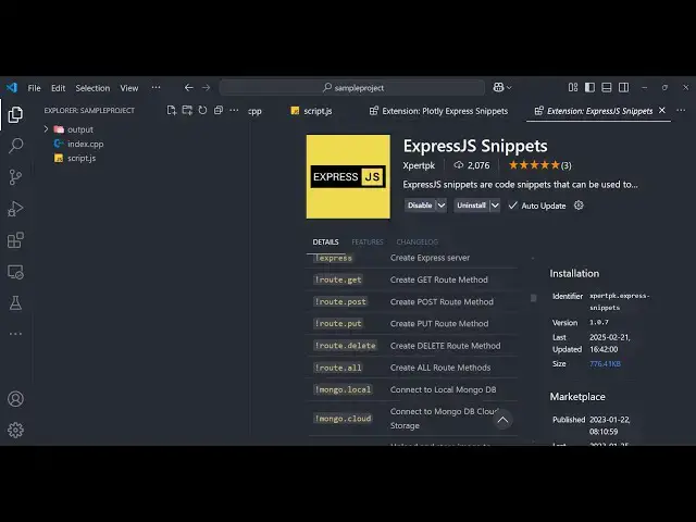 Video thumbnail for Node.js Express Snippets Extension in VS Code to Generate & Automate Express Code