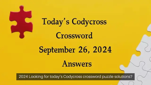 Video thumbnail for Today’s Codycross Crossword September 26, 2024 Answers