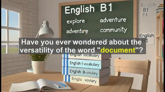 Video thumbnail for 2500 Must Know CEFR B1 Vocabulary - Understanding the Word 'Document': Noun, Verb, and More