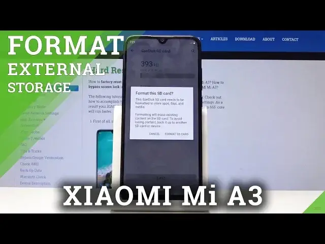 'Video thumbnail for How to Format SD Card in XIAOMI Mi A3 - Erase External Storage'