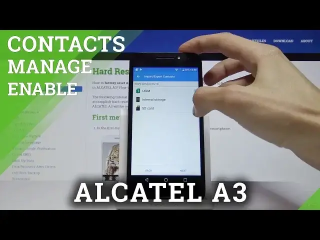 Video thumbnail for How to Transfer Contacts from SIM to SD in ALCATEL A3 - Import / Export Contacts