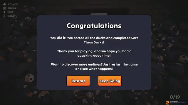 Video thumbnail for Sort Them Ducks | I Don't Do Buttons Achievement