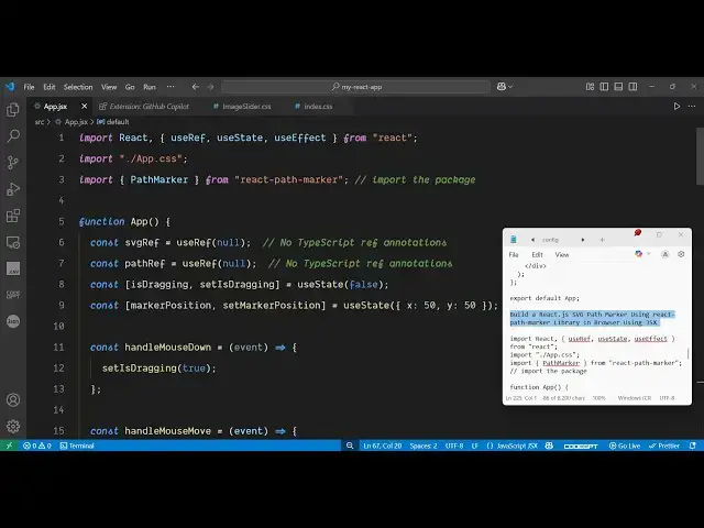 Video thumbnail for Build a React.js SVG Path Marker Using react-path-marker Library in Browser Using JSX