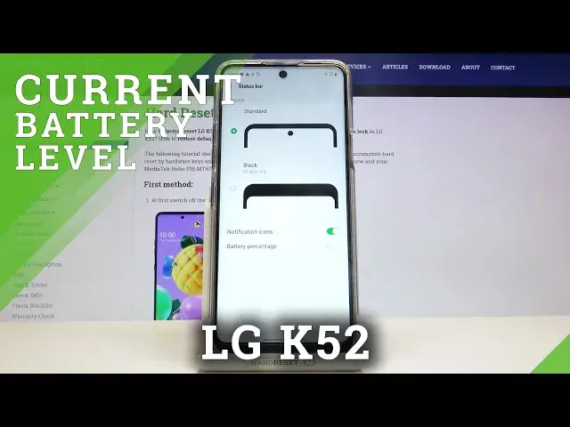Video thumbnail for How to Enable Battery Percentage in LG K52 – Battery Settings