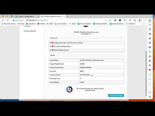 'Video thumbnail for How to check Serial Number on HP Envy 4520 series / SN check on HP Envy 4520 series printer'
