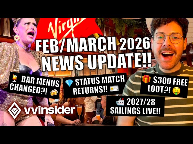 Video thumbnail for Virgin Voyages 2026 Updates: New Menus, Status Match + Comedy Fest