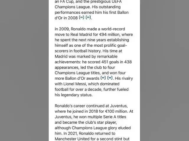 Video thumbnail for From Funchal to Football Immortality: The Untold Story of Cristiano Ronaldo’s Rise to Glory