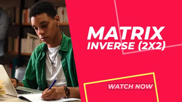 Video thumbnail for 🔢 Matrix Inverse (2x2) | Step-by-Step Explanation for Students