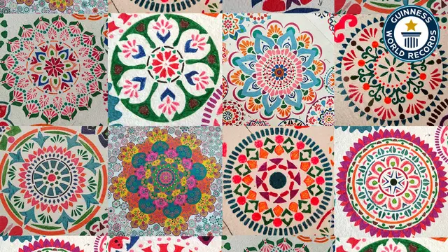 'Video thumbnail for Guinness World Records attempt, largest mandala display led by Randeep Singh Nandal'
