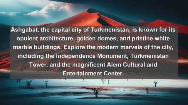 Video thumbnail for Discover Turkmenistan's Hidden Gems: Top 10 Most Beautiful Cities to Explore
