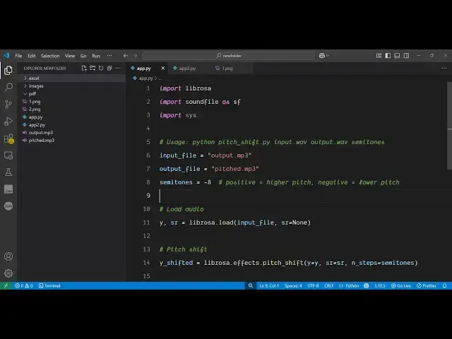 Video thumbnail for Python 3 Audio & Music Editor Script to Change Pitch of Sound in Terminal Using librosa Module