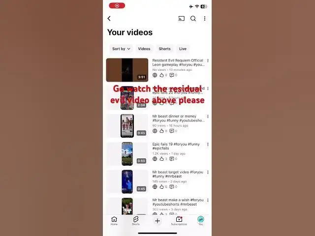 Video thumbnail for Go watch the resident evil video please #foryou #youtubeshorts #residentevil