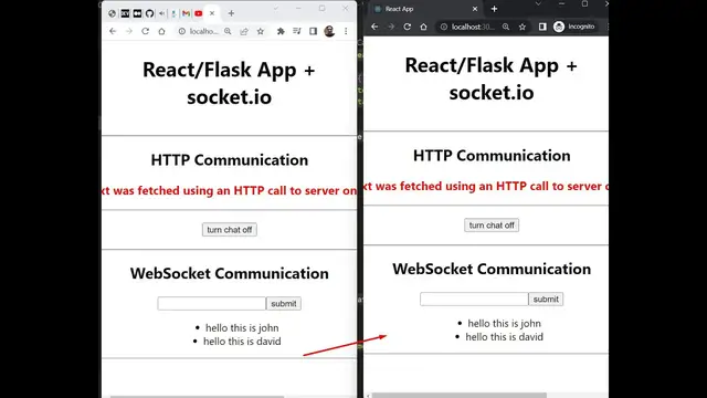 Video thumbnail for React.js Flask Project to Build Socket.io Realtime Chat App in Browser Using JSX For Beginners