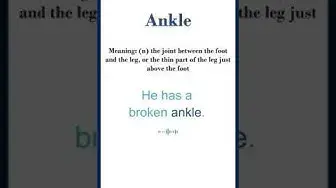 Video thumbnail for Ankle meaning | Ankle in a Sentence | Most common words in English #shorts