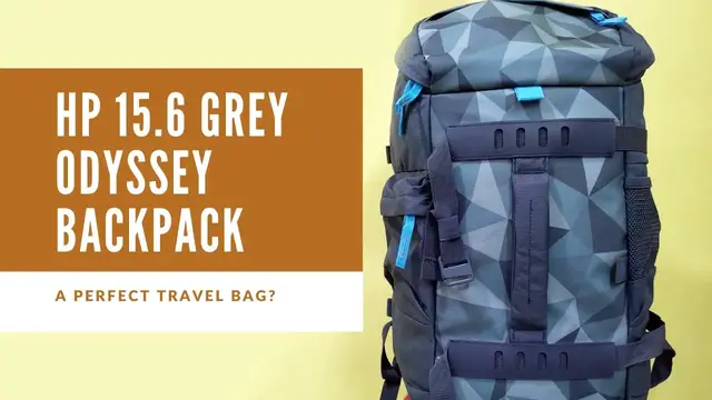 'Video thumbnail for HP 15.6 Grey Odyssey Backpack (5WK93AA)'