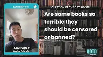 Video thumbnail for Andrew says books shouldn't be banned. Don't want it? Don't take it!