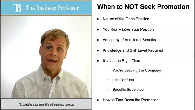 'Video thumbnail for When to Not Seek or Turn Down a Promotion'
