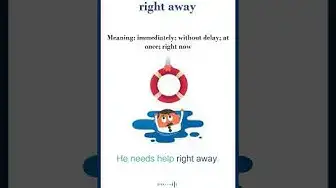 Video thumbnail for Right away meaning | right away sentences | Common English Idioms #shorts