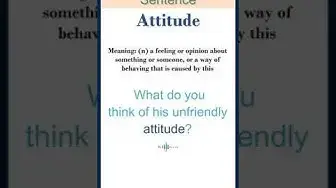 Video thumbnail for Attitude meaning | Attitude in a Sentence | Most common words in English #shorts
