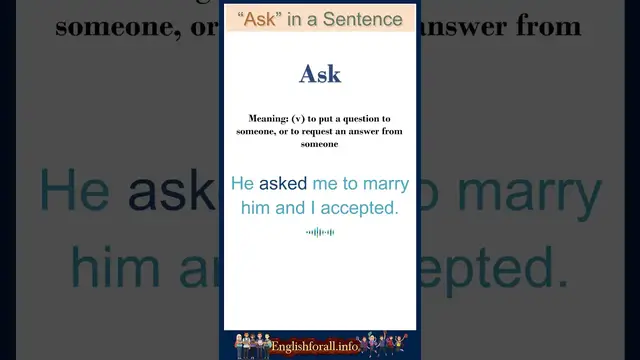 Video thumbnail for Ask Meaning | Ask in a Sentence | Most common words in English #shorts