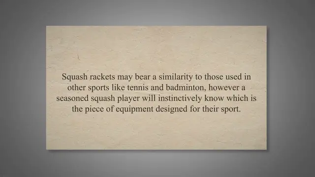 Video thumbnail for The Specifications Of Squash Rackets
