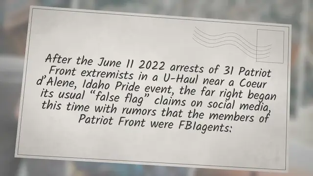 Video thumbnail for Patriot Front ”FBI Bullhorn’ Rumor