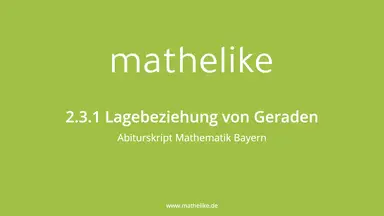 'Video thumbnail for 2.3.1 Lagebeziehung von Geraden'