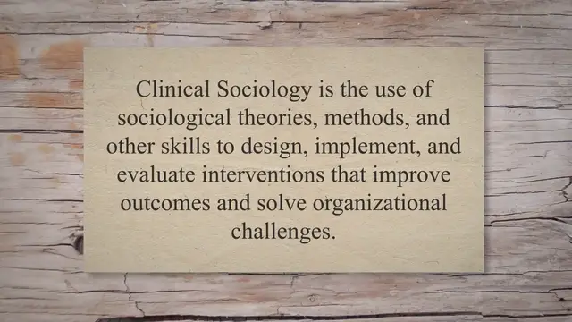 Video thumbnail for What is Clinical Sociology? Becoming a Clinical Sociologist