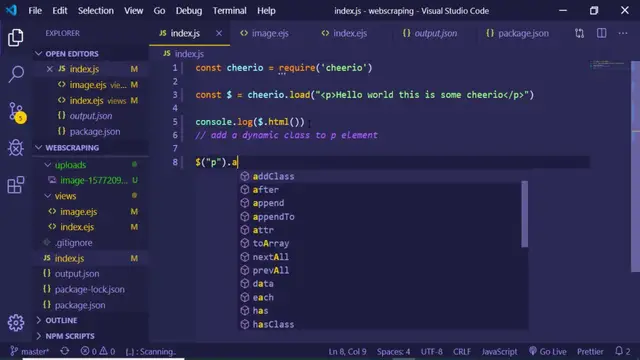 Video thumbnail for Node.js Web Scraping Cheerio Library Tutorial for Beginners Basic Example