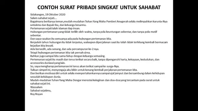 'Video thumbnail for Contoh Surat Pribadi Untuk Teman Sekelas'
