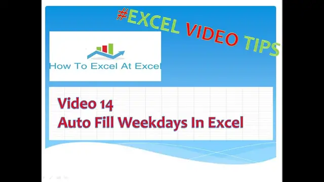 Video thumbnail for Excel Tips : Auto Fill Weekdays Only In Excel