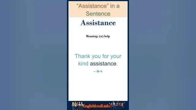 Video thumbnail for Assistance meaning | Assistance in a Sentence | Most common words in English #shorts