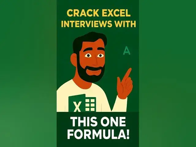'Video thumbnail for Crack Excel Interviews with This One Formula! #shorts #xlautomation'