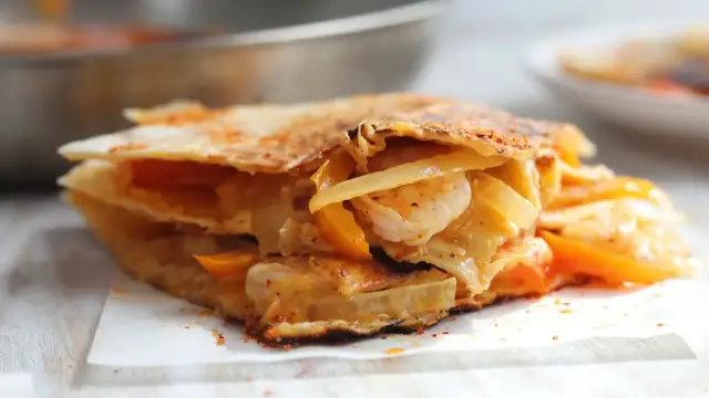 Video thumbnail for Spicy Chipotle Shrimp Quesadillas Recipe